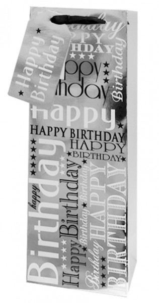 Silber Happy Birthday Bag small(Flasche)
