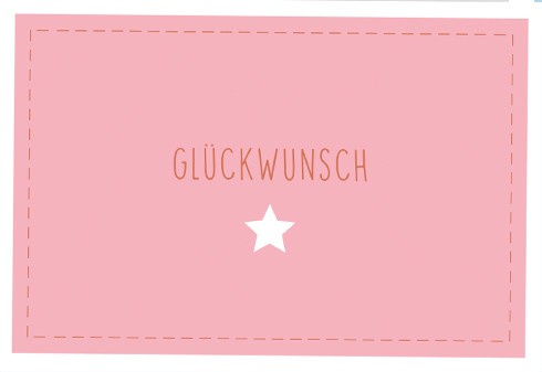 Umschlagk. Glückwunsch Stern rosa