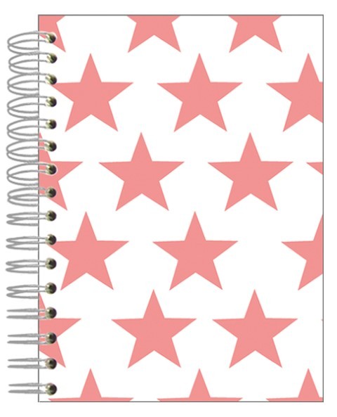 Buch A5 Sterne pink-weiß