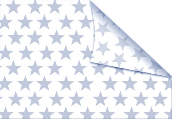 Sterne hellblau-weiß 50x70