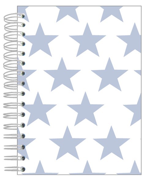 Buch A5 Sterne hellblau-weiß