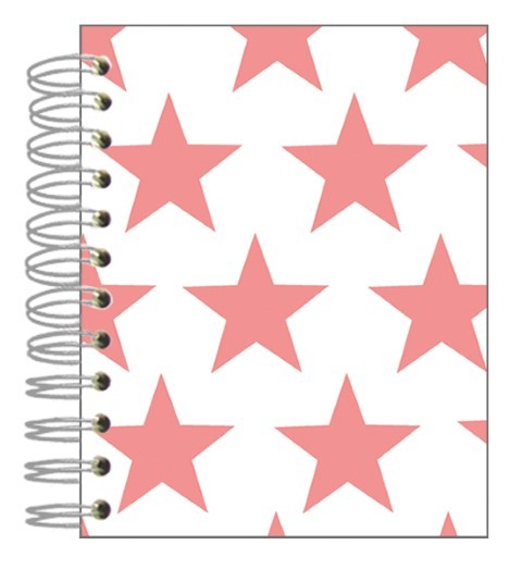 Buch 12x15 Sterne pink-weiß